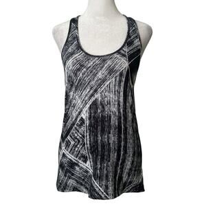 Lululemon black & white stripe pattern Cool racerback tank top